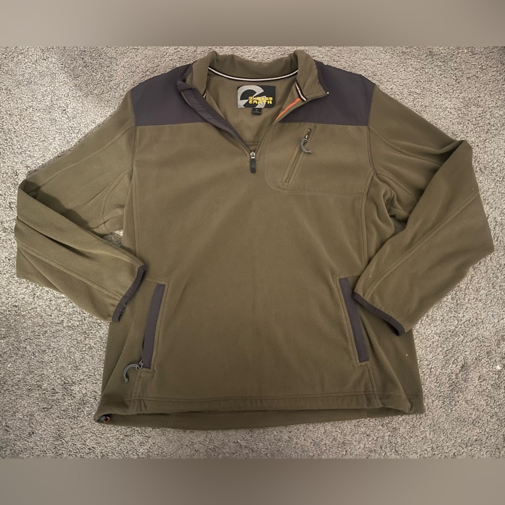 Men’s G.H. Bass Earth Fleece Pullover - Size Large - Olive Green